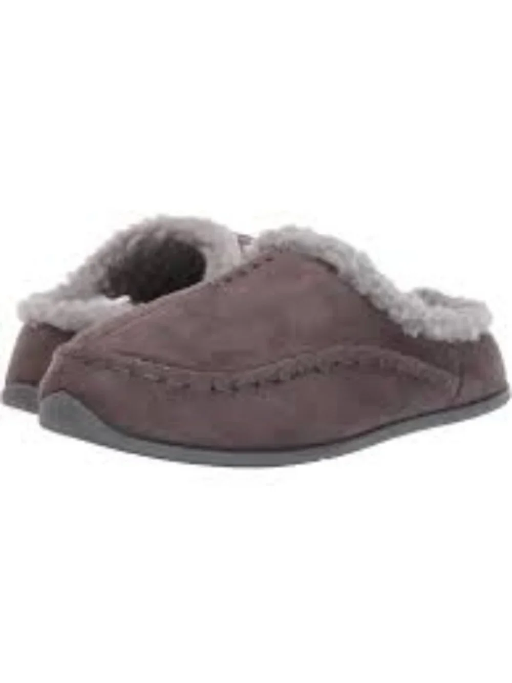 Kids Cozy Faux-Shearling Lined Slip-On Slippers - Gray